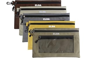ELDA Tool Bag with Zipper Waterproof Organizer and Storage for Men Heavy Duty Tool Pouch Multi-Purpose Clip on Zipper Pouch Tote Bag,5pack
