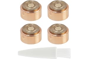 Nextpal 4 Pcs Replacement Heads for Flawless Facial Hair Remover Rose Gold, Double Ring Blades Compatible with Finishing Touch Heads, for Women Eyebrows Upper Lip Chin Hair Removal Home Travel Use