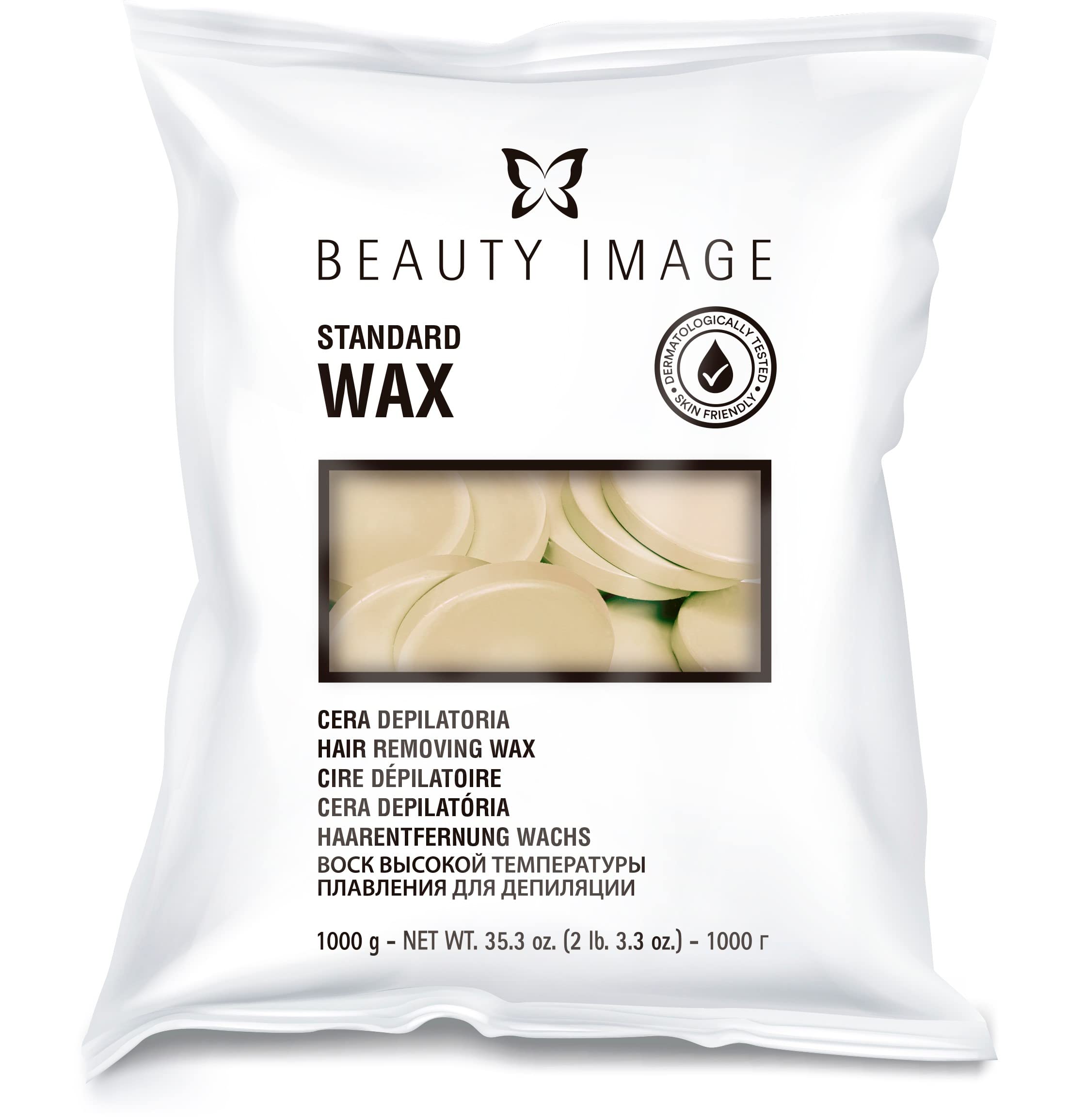 Beauty Image Hot Wax Hair Removal Wax Discs for Face, Arms and Intimate Area – 1 kg, , , White,