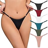 XI LIU 6 Pack G String Thongs for Women Sexy Low Underwear T Back thong Breathable Panties