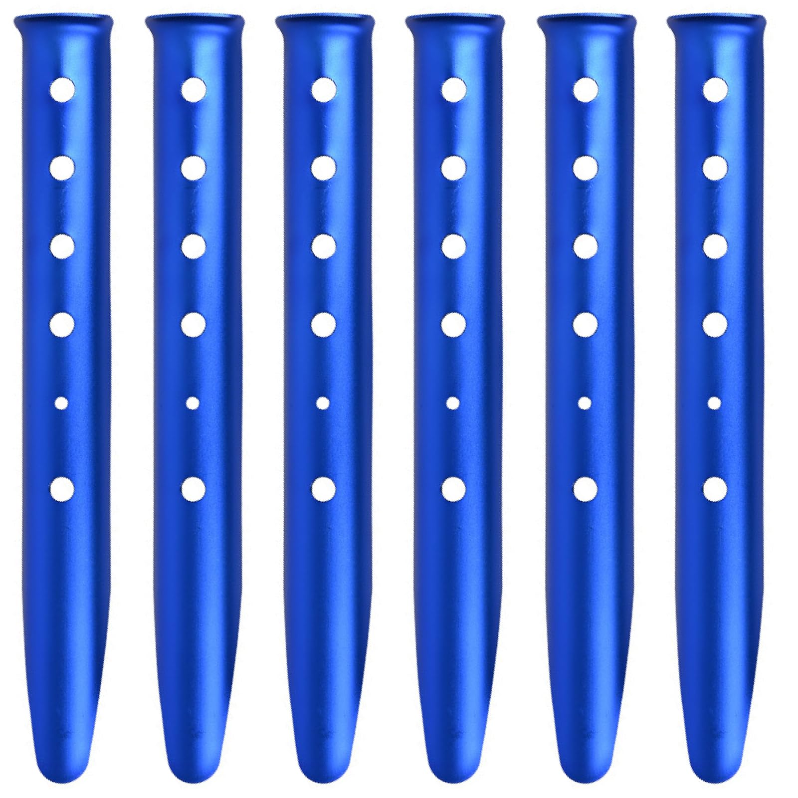 TRIWONDER 6 Pack Tent Pegs Metal Heavy Duty 12 Inch (31cm) Sand Pegs Snow Tent Stakes Aluminum U-Shaped Ground Nails for Camping Picnic Beach (Blue) — image 1