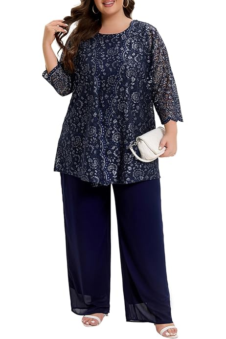 Trajes Coctel Traje De Piezas De Gasa Para Mujer, Talla Grande, Traje De  Vestido Para Madre De La Novia, Vestidos De Noche, Negro Trajes Fiesta