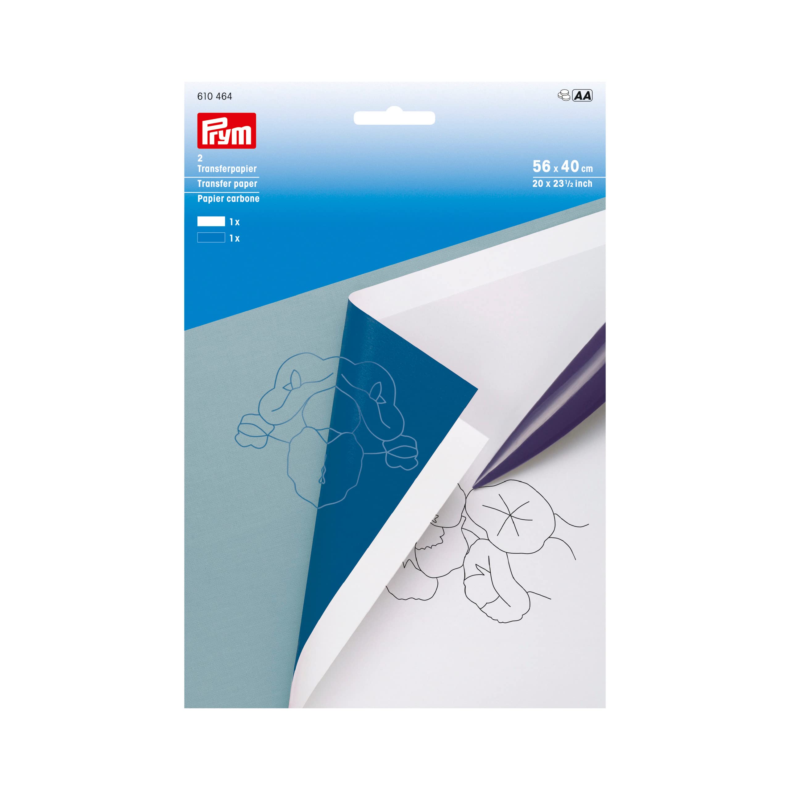 Prym - Prym Blue-White (56 x 40cm) Transfer Paper - 1 Unit