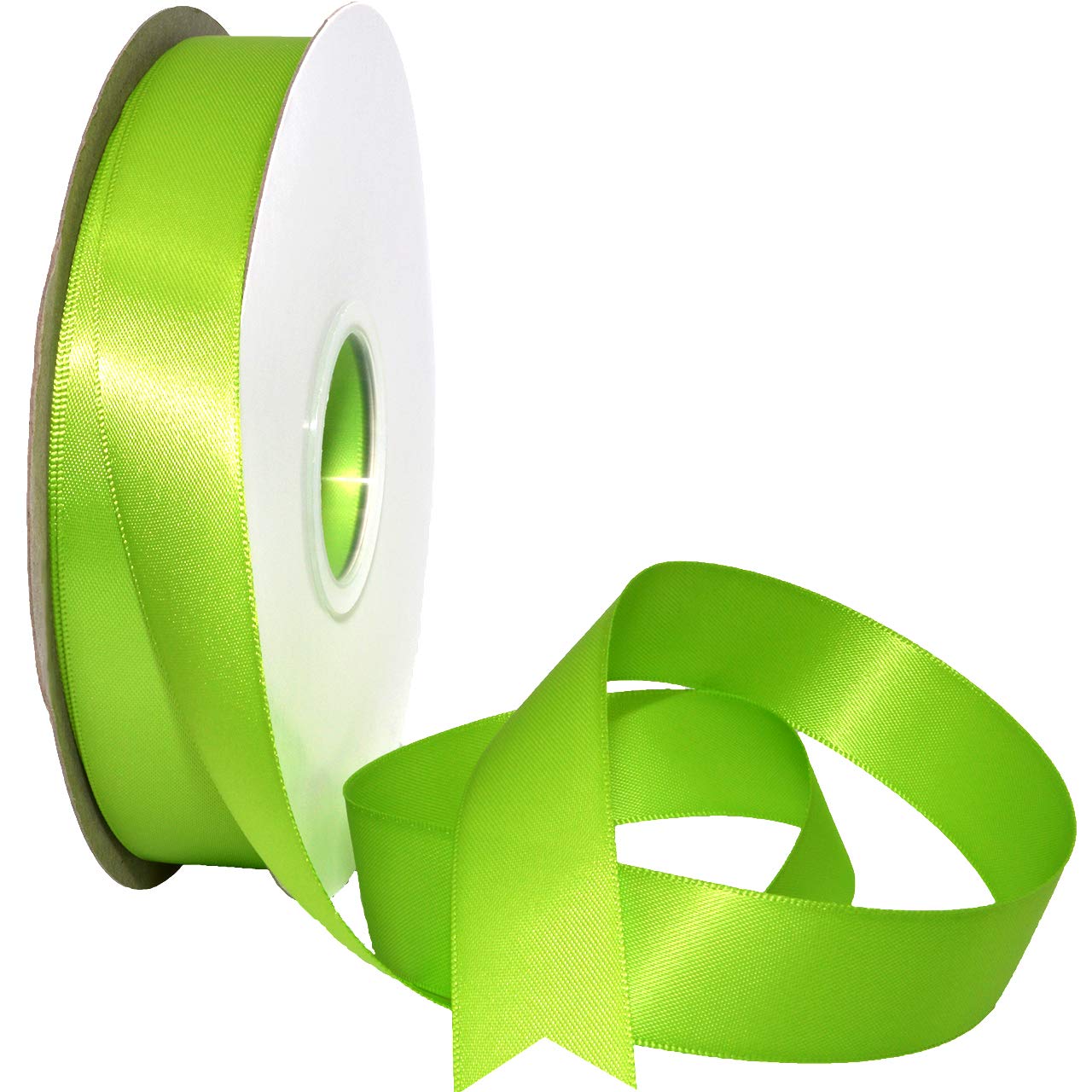 Morex Ribbon Double Face Satin Ribbon 7/8" X 50 YD Jasmine Green Ribbon for Gift Wrapping, Birthday Gift Cards, Satin Dress for Women, Silk Ribbons for Crafts, Wedding Gifts for Couple — image 1