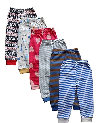 NammaBaby Kid's Cotton Pajama Pant with Rib - Pack of 6