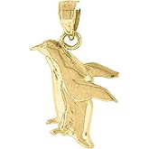 Jewels By Lux 10kt Yellow Gold Womens Penguin Animal Charm Pendant
