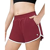 Stelle Girls Athletic Shorts with Pockets Girls Running Shorts Volleyball Soccer Shorts for Kids Elastic Waist