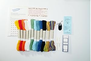 Sashiko Starter Bundle - 12 skeins of Olympus Sashiko Thread, 2 Sashiko Needles, and a Leather Sashiko Thimble