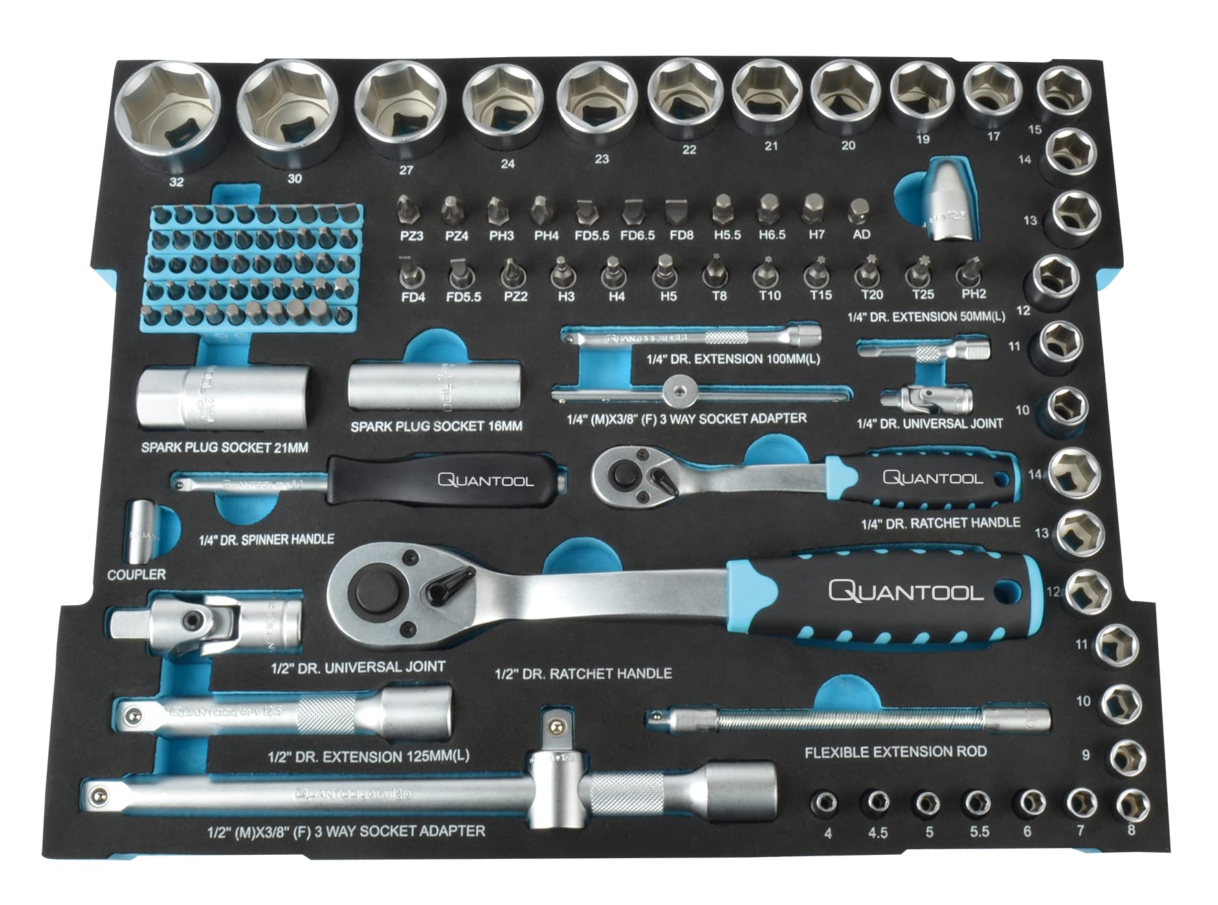 Brüder Mannesmann Quantool Q25001 Tool Set, 118 Pieces