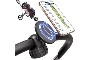 LEAPGOMAX Magnetic Golf Push Cart Phone Holder MagSafe Hands-Free 360° Adjustable with Strong Magnets Phone Mount Compatible with Clicgear, Bag Boy, Sun Mountain, Golf Push Cart Accessories for All Cell Phones
