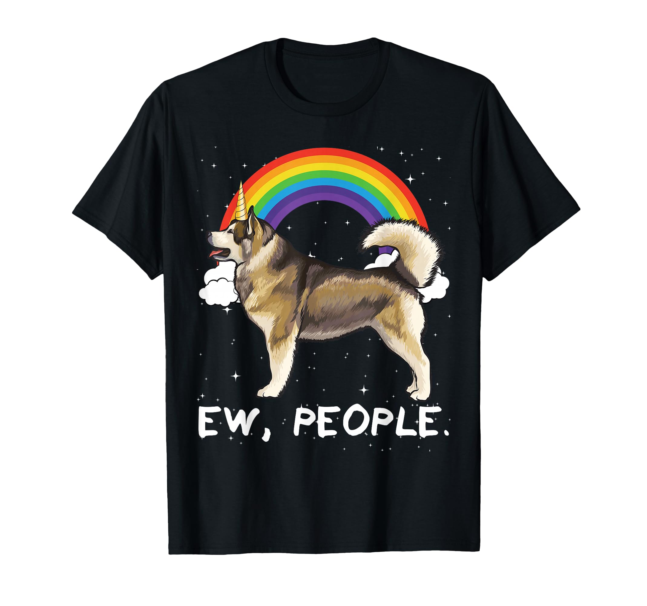 Rainbow Alaskan Malamute Ew People Unicorn Dog T-Shirt
