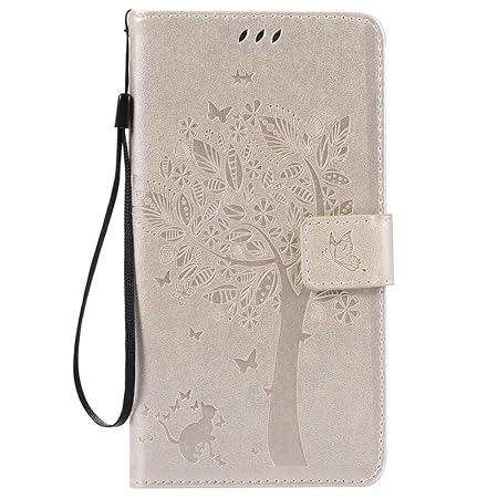 Nancen Compatible with Handyhülle Huawei Ascend Mate 7 (6,0 Zoll) Flip Schutzhülle Zubehör Lederhülle mit Silikon Back Cover 