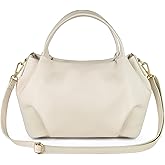 Italian Calfskin Top-Handle Bag for Women with Zipper & Detachable Strap | Small Shoulder Handbag Crossbody Purse