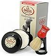Omega 46065 Shaving Brush Set - Pure Bristle Shaving Brush, Stand, and 150 Milliliter Classic Shaving Cream with Eucalyptus Oil