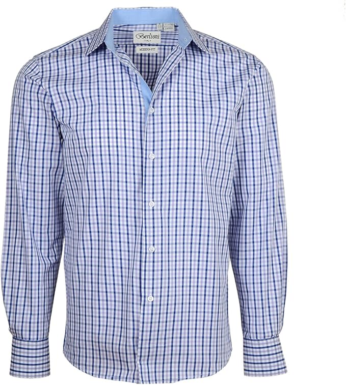 camisa de vestir de cuadros para hombre