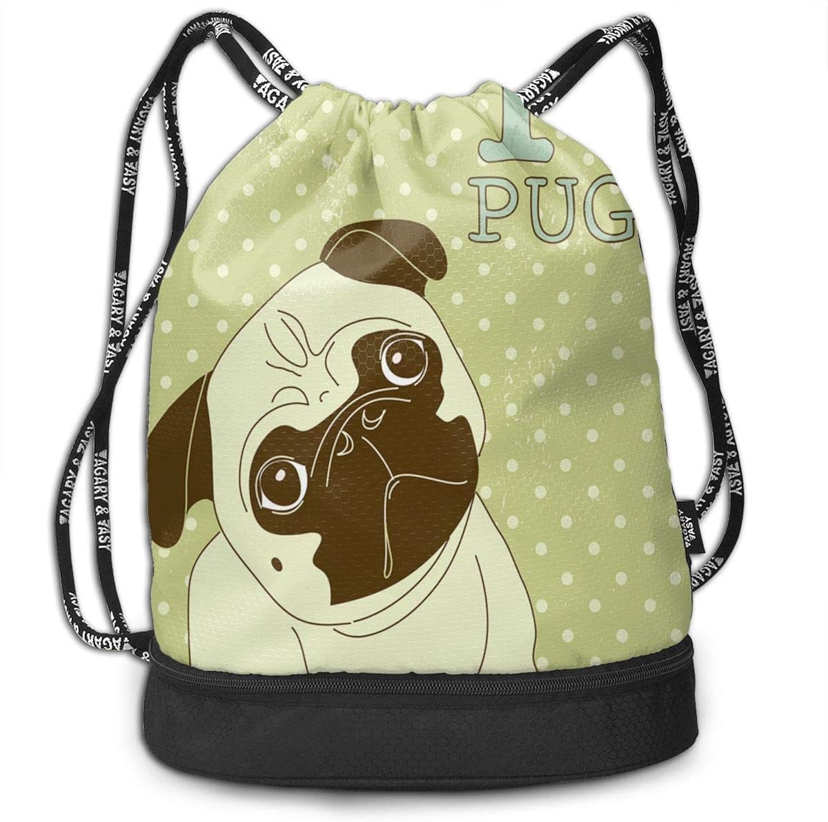 Judascepeda Men And Women General Backpack Pug Cute Little Dog With Tilted Head With