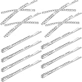 12 Pieces Rhinestone Bobby Pins for Women, Decorative Silver Hair Clips Crystal Shiny X Shaped Barrettes Metal Diamond Bling Hair Accessories for Women Girls Wedding Prom Party