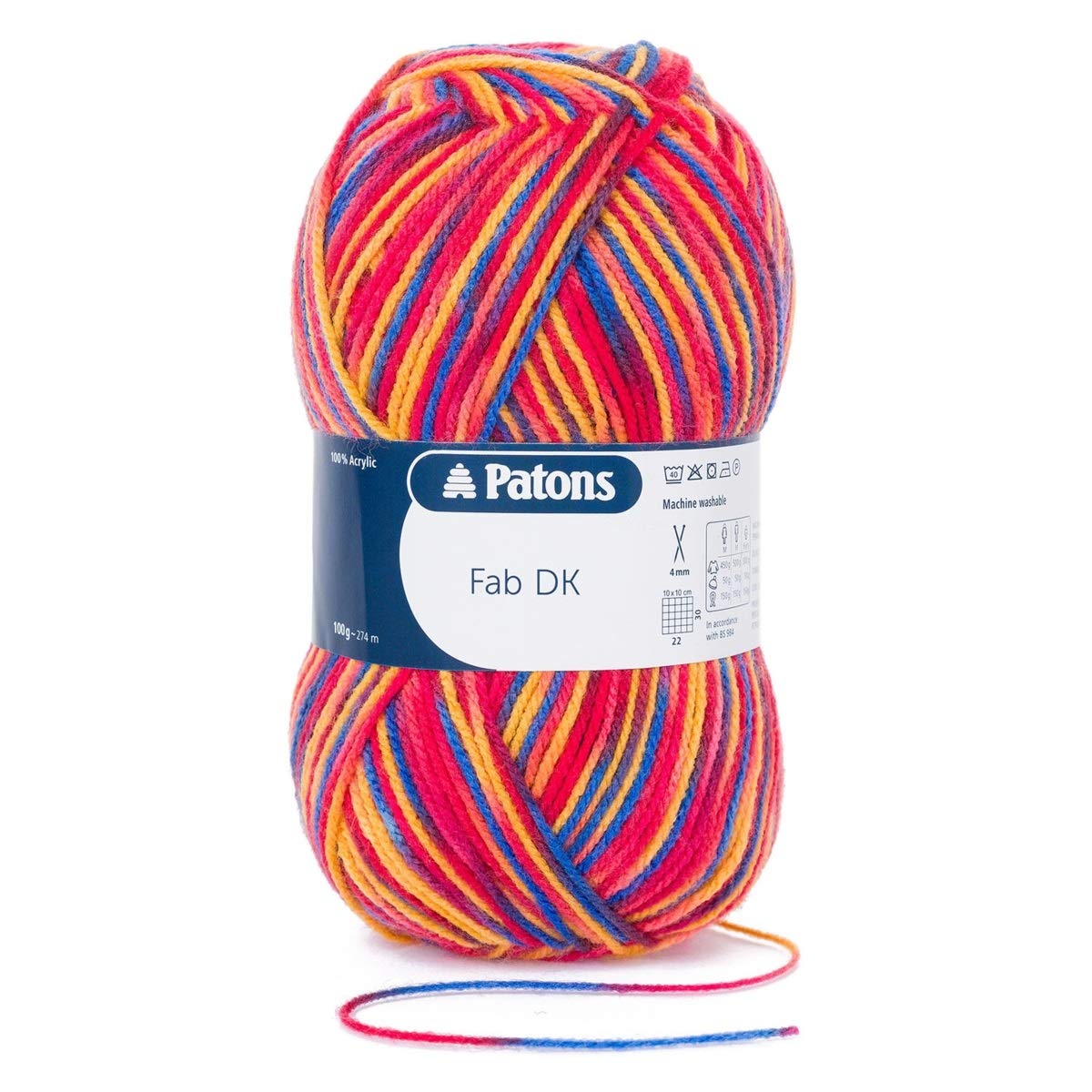 Patons Fab DK Kitting/Crochet Yarn Double Knitting Wool 100g Balls and 100% Acrylic Machine Washable & Tumble Dry Yarn - 44 Colours in The Range - Colour 2326 - Raspberry - 5 x 100g Balls โ image 1