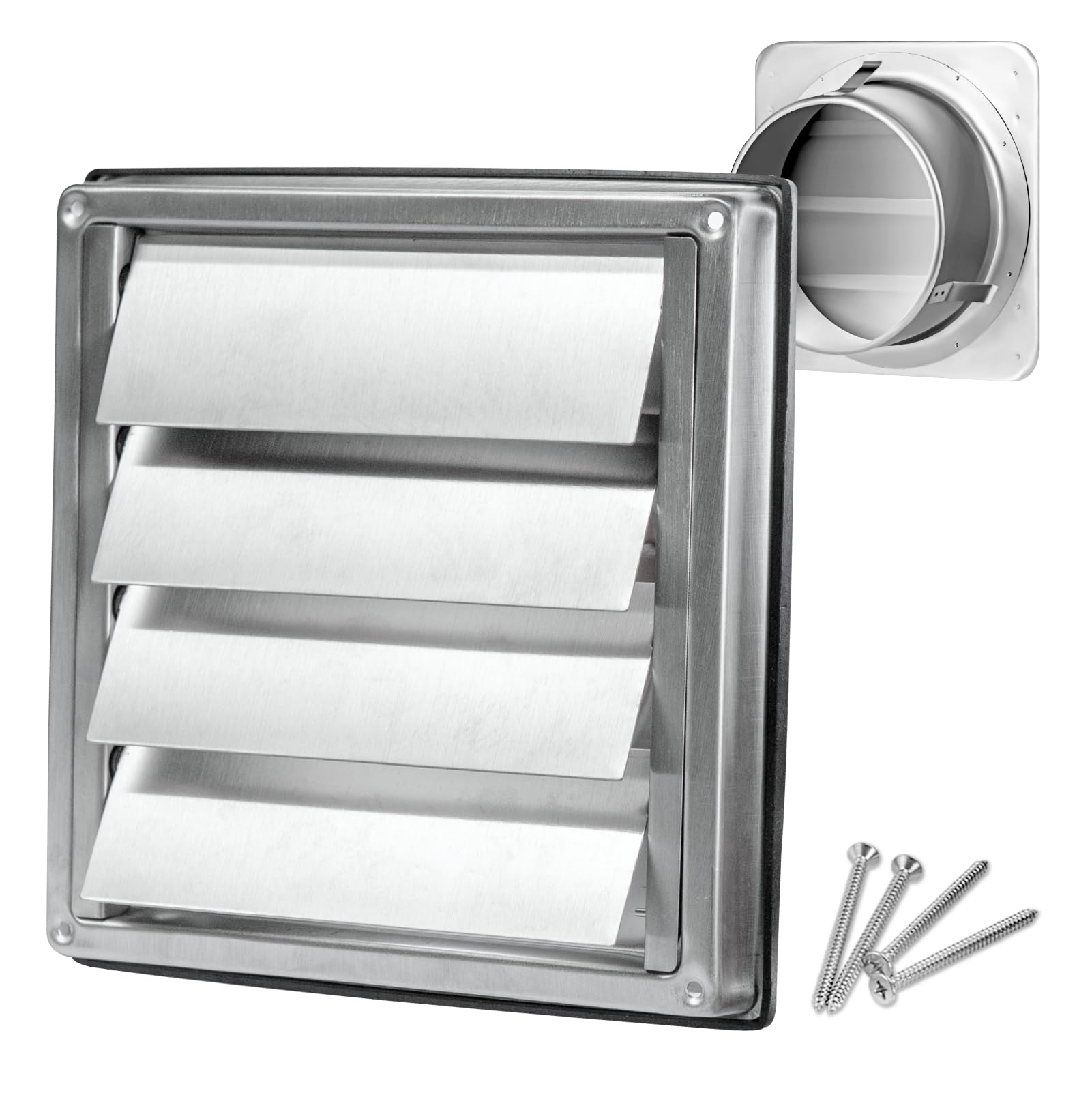 100mm Extractor Fan Vent Cover Cowled External Air Vent Cover Stainless Steel Tumble Dryer Vent