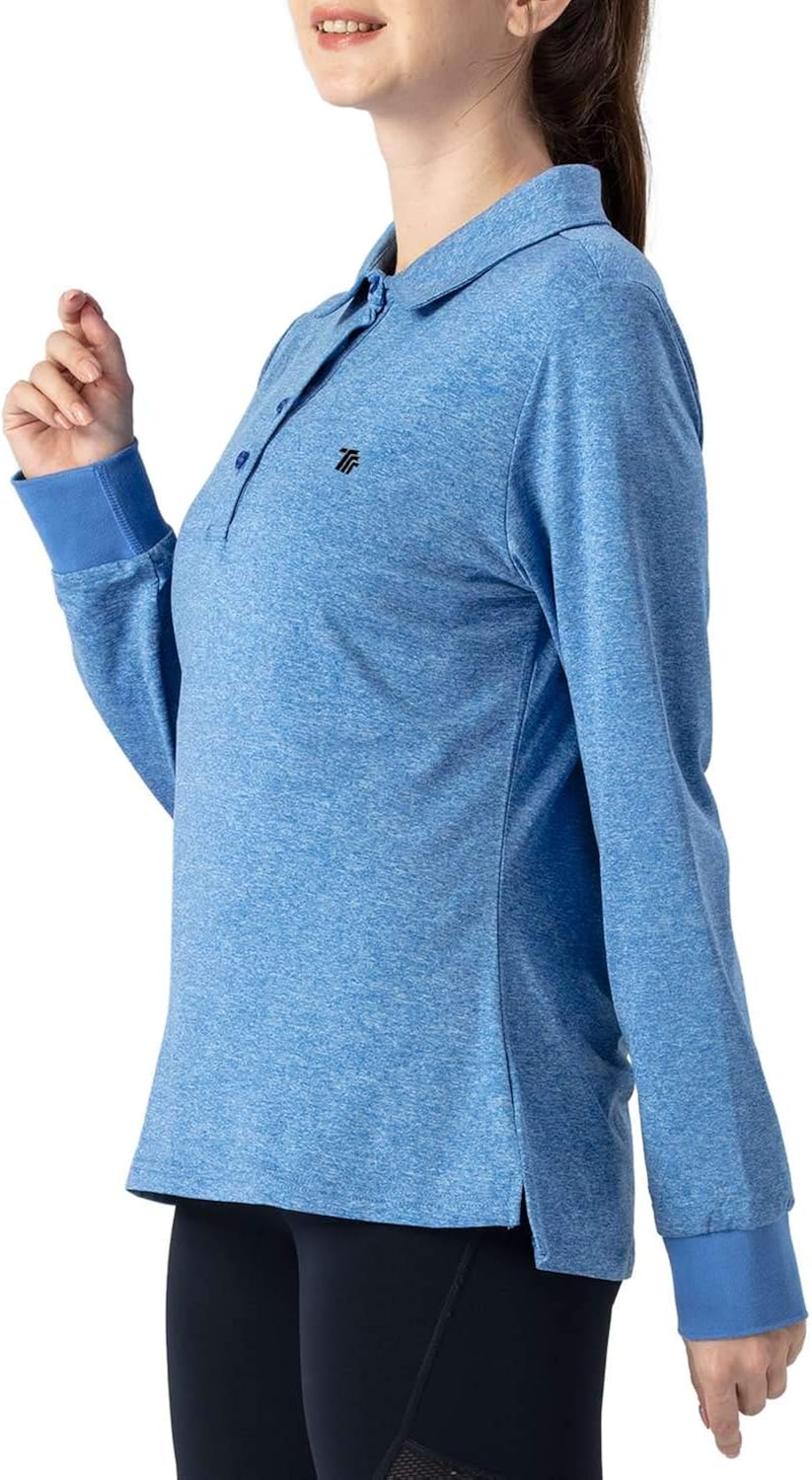 Rdruko Women's Long Sleeve Polo Golf Shirts Casual Sports T-Shirts with Thin Fleece: Clothing