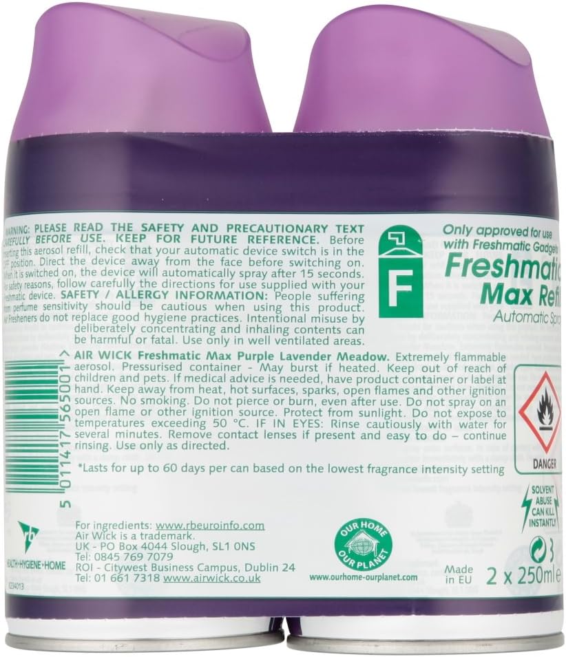 Air Wick Freshmatic Max Purple Lavender Meadow Automatic Refill, 2 x 250ml - Image 3