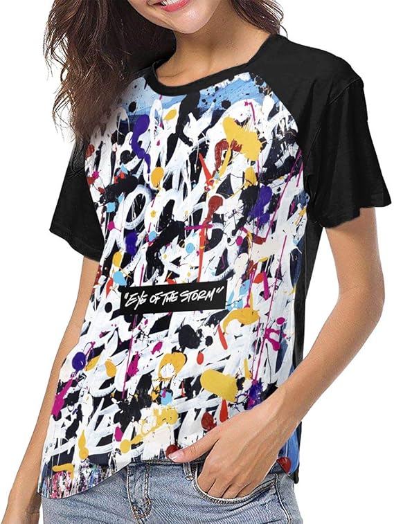Amazon Co Jp Eye Of The Storm 野球 Tシャツ 吸汗速乾 伸縮性 通気性 オシャレ ファッション スポーツ 個性的 スポーツ アウトドア 女 半袖 丸首 服 ファッション小物