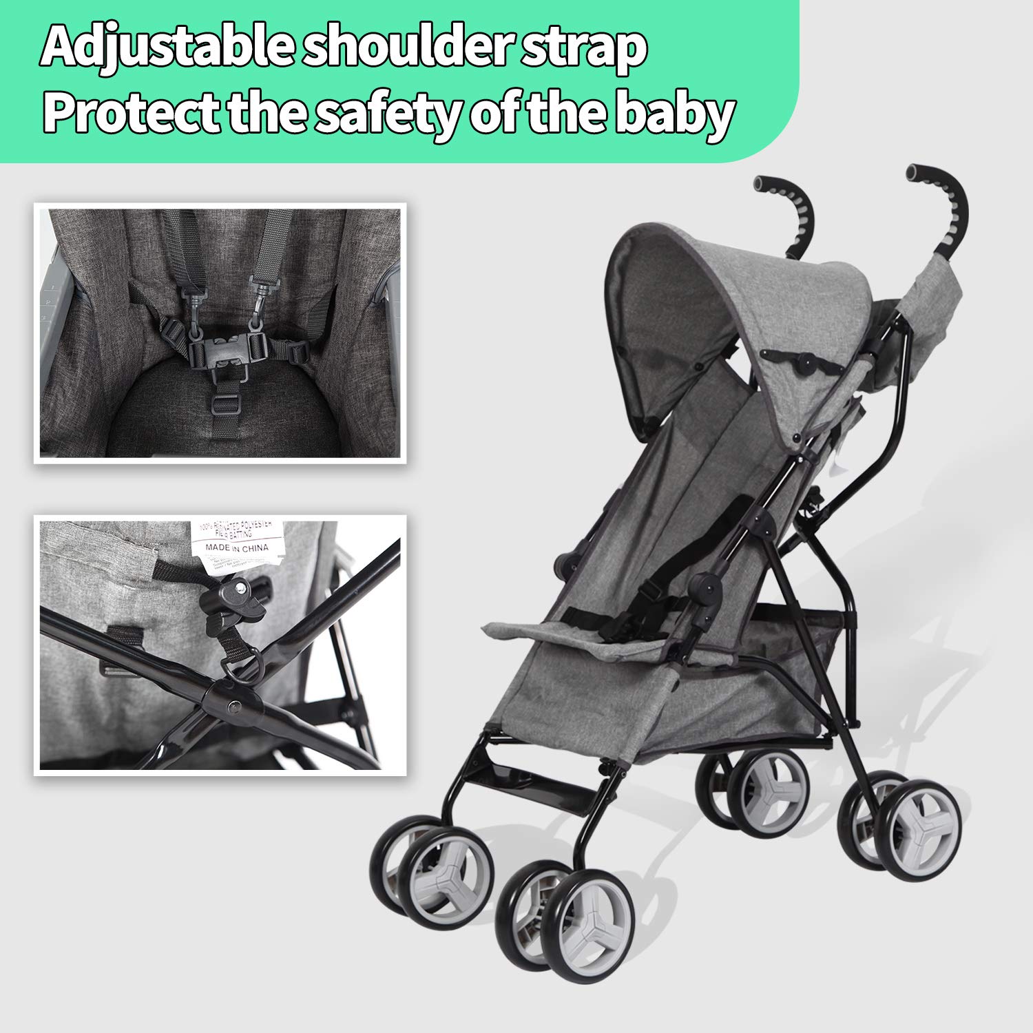 lightweight stroller with raincover