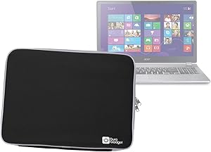DURAGADGET Black Shock-Absorbing Neoprene Laptop Sleeve with Dual Zips for Acer Aspire E1-530 / Acer TravelMate P256-M