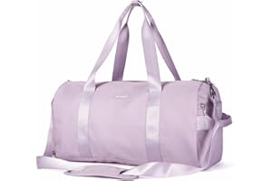 HYC00 Small Sports Gym Bag for Women Men Waterprrof,Travel Duffle Bag Workout Bag with Shoes Compartment and Wet Pocket,Purple