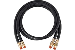 DAZAKOOT 2PCS 3/8” Air Brake Chamber Hose，3/8” Fit End x 3/8” Swivel End Rubber Air Brake Hose Assembly, SAE J1402 Air Brake Hose for Semi Truck - 60inch