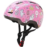 Kids Bike Helmet for Ages 3-8, Toddler Helmet for Boys Girls with Unicorn Print, Adjustable Lightweight Helmet for Cycling Scooter Skateboard
