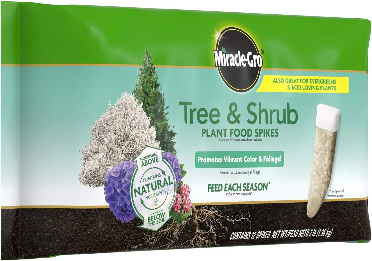 Miracle-Gro Tree & Shrub Plant Food Spikes, 12 Spikes/Pack : Garden & Outdoor