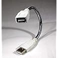 PCCABLES.COM Flexible USB Cable Flex Port 8 Inch Chrome GooseNeck A-Male A-Female Extension