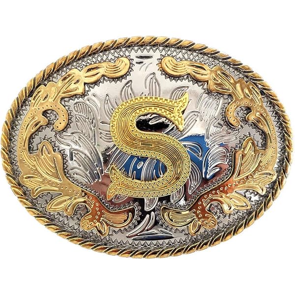 Amazon.com: JMM Upgrade Western Belt Buckle Initial Letters  display picture 1