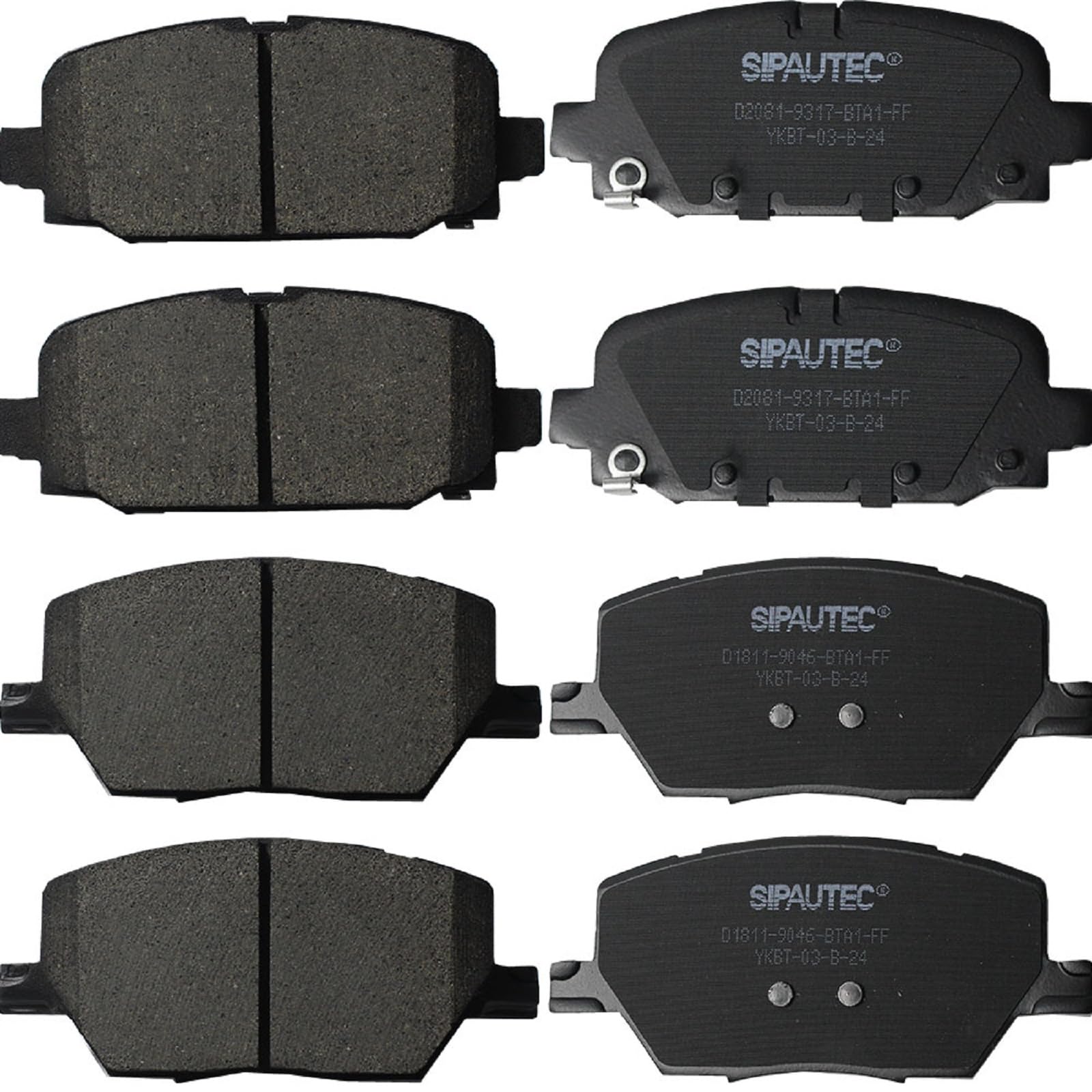 SIPAUTEC-Front Rear Ceramic Brake Pads Replacement