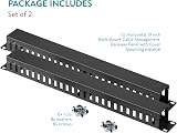 kwmobile 1U 19" Rack Mount Cable Management 24 Slot Finger Raceway Panel Cover view 5