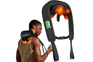 CuPiLo Cordless Neck Massager HSA Eligible FSA, Upgarded Deep Tissue Kneading Shoulder Massager with Heat, Electric Shiatsu Massager Pillow for Neck and Shoulder, Christmas Gifts for Women Men