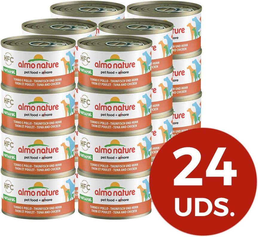Almo Nature HFC Natural Tuna and Chicken Wet Dog Food, 95 g, Pack of 24, 95 g (Pack of 24)