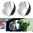 cerfioo Pack-2 Car Blind Spot Mirror, Waterproof Vehicle Rearview Mirror Accessories, Universal 360 Degree Rotatable Convex Automotive Driving Assistance Mirror for Truck SUV Car (Silver)