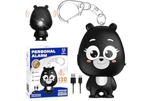 SOFTVOX Personal Safety Alarm Keychain, USB Rechargeable 130dB Loud Siren with SOS Strobe Light, Flashlight, Low Battery Notice - Safe Sound Self Defense Horn Help Women, Boys, Girls, Elderly Emergency Call