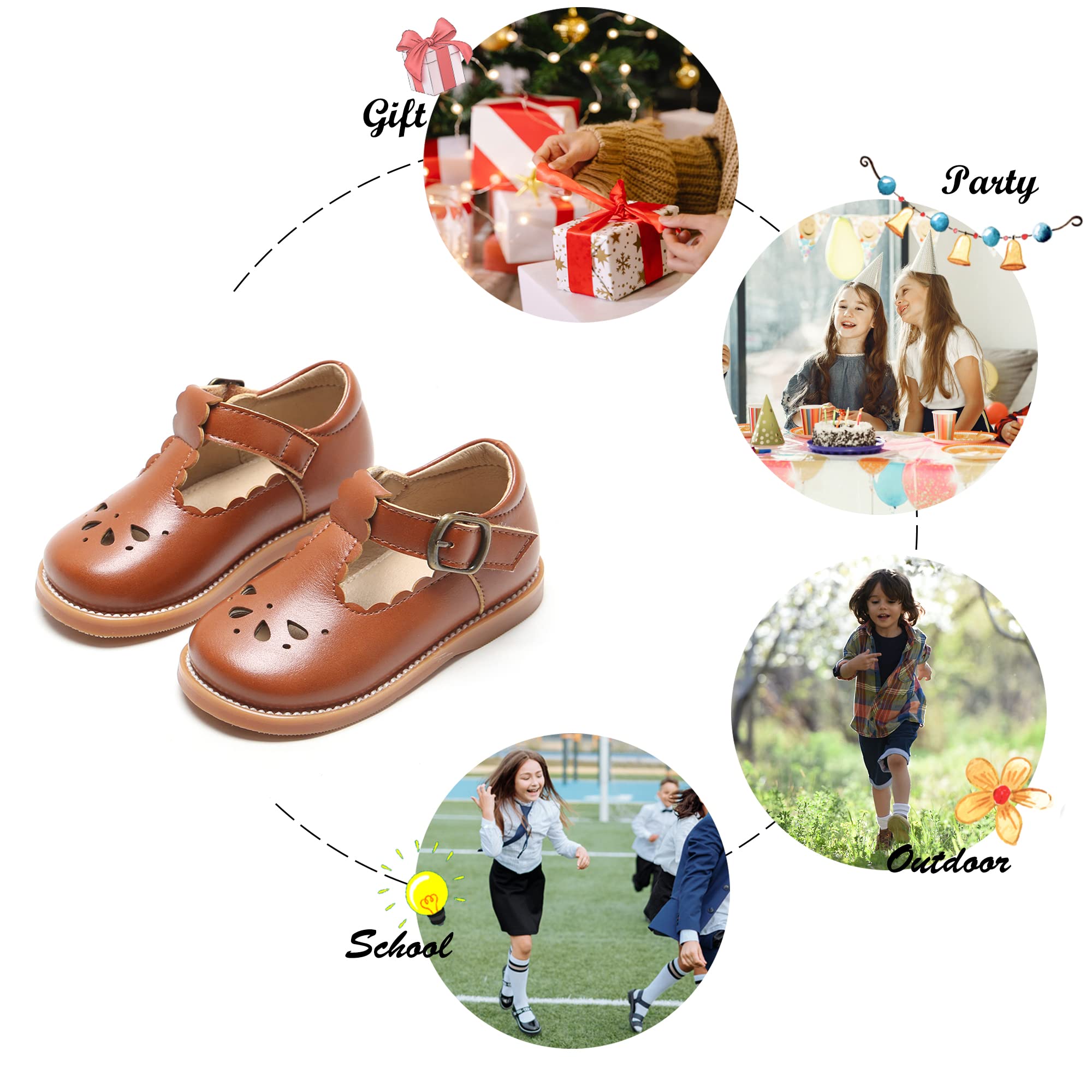 Felix & Flora Toddler Little Girl Mary Jane Dress Shoes - Ballet Flats for Girl Party School Shoes