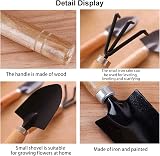 NEUSID Mini Garden Tools Set 6 Pieces Wood Handle Shovel Rake Trowel view 4