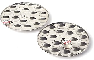 Embassy Stainless Steel Mini Idli Plate, 2-Pieces, 18 Idlis/Plate