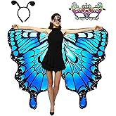 WhiteUniQoon Double-Sided Printing Butterfly Costume for Women, Halloween Costumes Adult Butterfly Wings for Women
