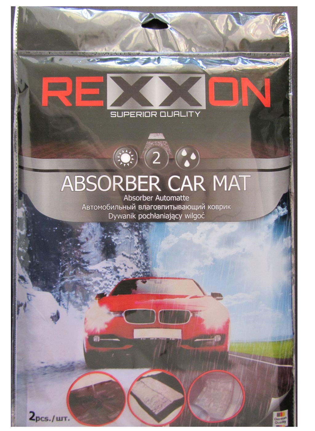 REXXON Car Mat Absorbent Fabric, 40 x 60 cm, 2 Pieces