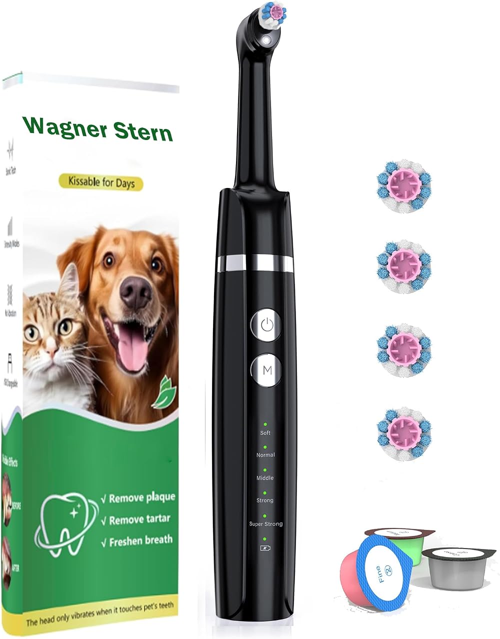 Wagner Stern Dog Plaque Remover Toothbrush - 5 Cleaning Modes