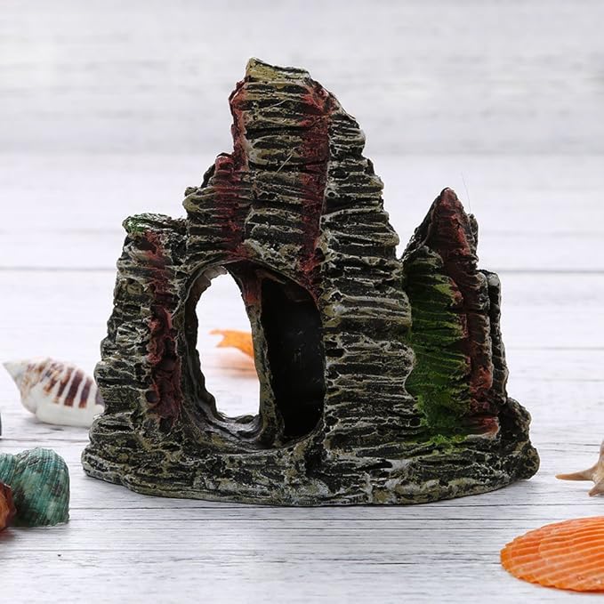 Futterspender Aploa Aquariendekoration Stone Mountain View Aquarium