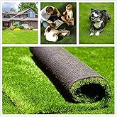 Fas Home Artificial Grass Turf 4FTX6FT(24 Square FT), 1.38" Pile Height Realistic Synthetic Grass, Drainage Holes Indoor Outdoor Pet Faux Grass Astro Rug Carpet for Garden Backyard Patio Balcony