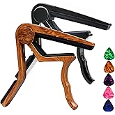 Capo Guitar Capo for Acoustic and Electric Guitars acoustic guitar capo,capo for acoustic guitar 6 string- 2 Packs with 5 Pic