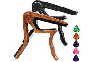 Capo Guitar Capo for Acoustic and Electric Guitars acoustic guitar capo,capo for acoustic guitar 6 string- 2 Packs with 5 Pic